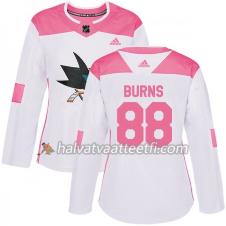 Naisten NHL San Jose Sharks Pelipaita Brent Burns 88 Adidas 2017-2018 Valkoinen Vaaleanpunainen Fashion Authentic
